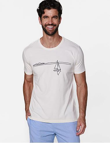 imagem de  T-Shirt Barquinho Traço Off White