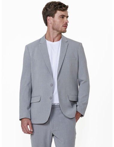 imagem de Blazer Alfaiataria Flex Span Cinza Mescla