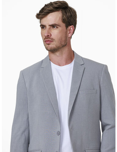 imagem de Blazer Alfaiataria Flex Span Cinza Mescla