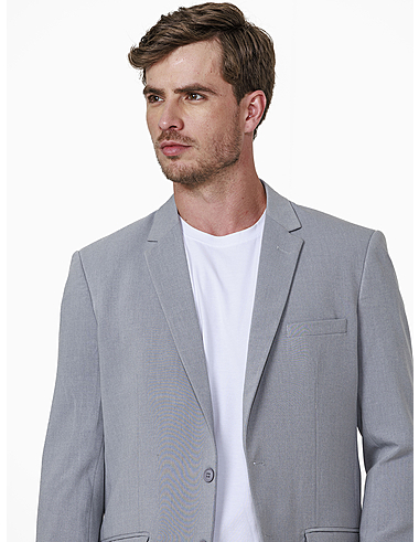 imagem de Blazer Alfaiataria Flex Span Cinza Mescla