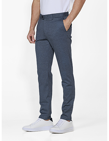 imagem de Calça Alfaiataria Malha Duo Marinho Mescla