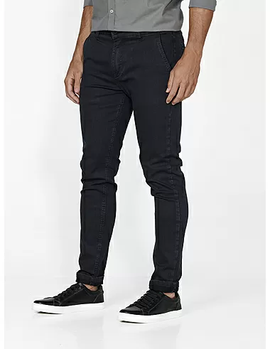 imagem de Cala Jeans Chino Black Preto