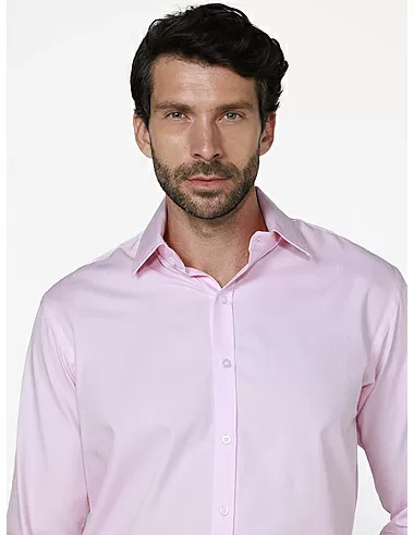 imagem de Camisa Dobby Fishbone Rosa Claro