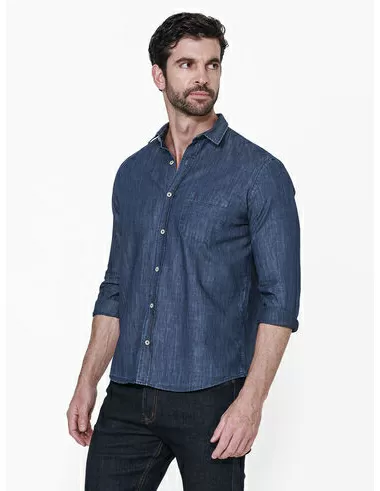 imagem de Camisa Linen Jeans Pagani  ndigo
