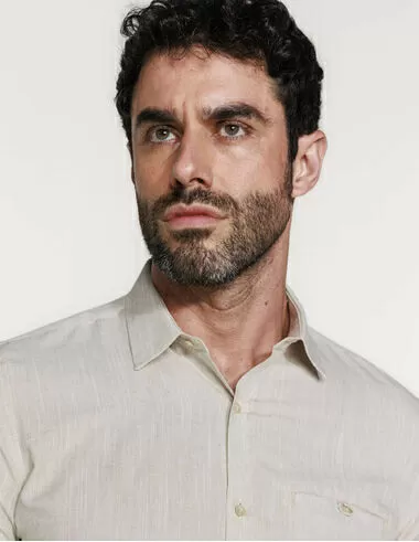 imagem de Camisa Linho Barrinha Areia