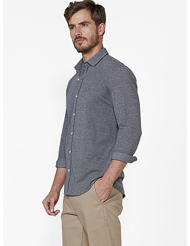 imagem de Camisa Malha Oxford Preto/Branco