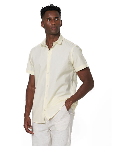 imagem de Camisa Manga Curta Linho Deluxe Amarelo