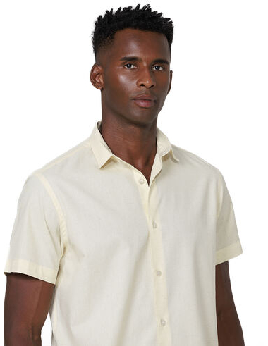 imagem de Camisa Manga Curta Linho Deluxe Amarelo