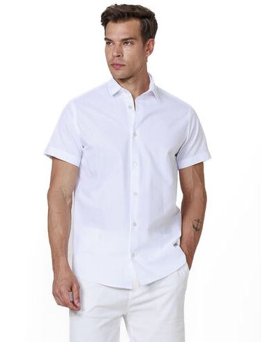 imagem de Camisa Manga Curta Linho Deluxe Branco