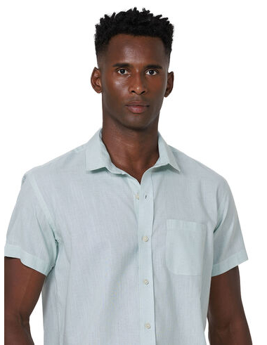 imagem de Camisa Manga Curta Linho Verano Verde Claro 