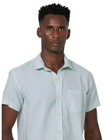 imagem de Camisa Manga Curta Linho Verano Verde Claro 