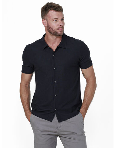 imagem de Camisa Manga Curta Malha Tricot IN Preto
