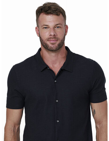 imagem de Camisa Manga Curta Malha Tricot IN Preto