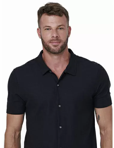 imagem de Camisa Manga Curta Malha Tricot IN Preto