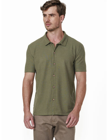 imagem de Camisa Manga Curta Malha Tricot Verde