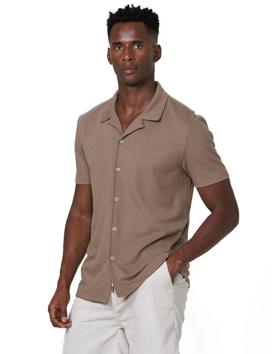 imagem de Camisa Manga Curta Piquet Smart Khaki 