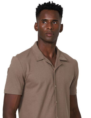 imagem de Camisa Manga Curta Piquet Smart Khaki 