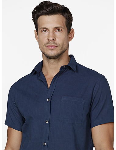 imagem de Camisa Manga Curta Slub Mallard Marinho