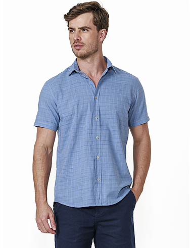 imagem de Camisa Manga Curta Slub Maresia Azul