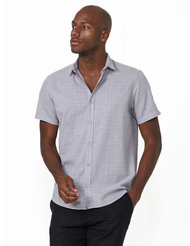 imagem de Camisa Manga Curta Slub Maresia Cinza
