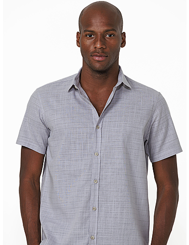 imagem de Camisa Manga Curta Slub Maresia Cinza