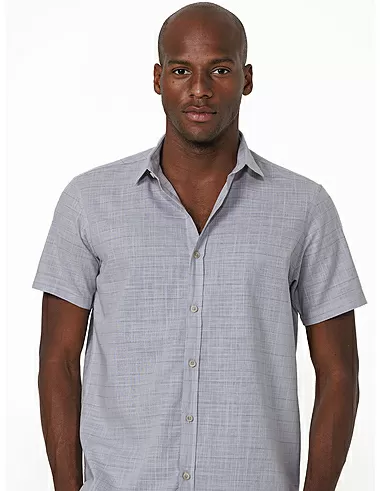 imagem de Camisa Manga Curta Slub Maresia Cinza