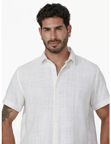 imagem de Camisa Manga Curta Slub Rustic Off White