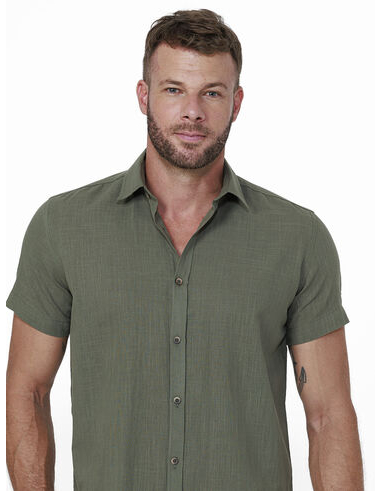 imagem de Camisa Manga Curta Slub Swath Verde
