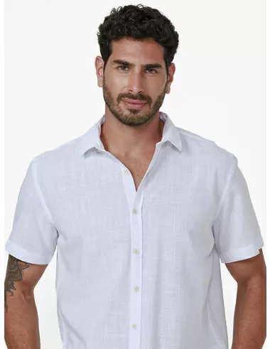 imagem de Camisa Manga Curta Slub Trindade Branco