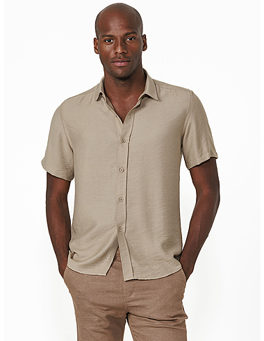 imagem de Camisa Manga Curta Visco Marroquino Kaki