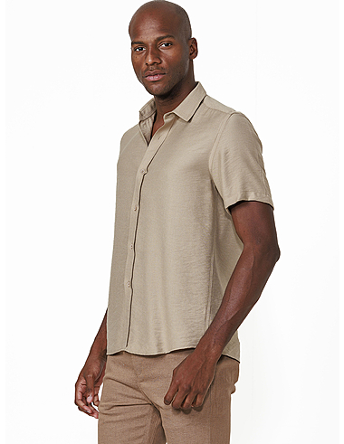 imagem de Camisa Manga Curta Visco Marroquino Kaki