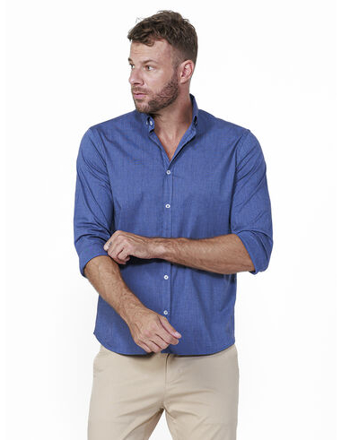 imagem de Camisa Manga Longa Fil A Fil Span Azul Marinho