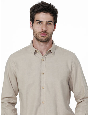 imagem de Camisa Manga Longa Flanela Twill Areia