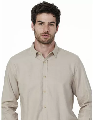 imagem de Camisa Manga Longa Flanela Twill Areia