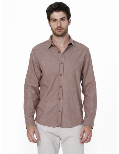 imagem de Camisa Manga Longa Flanela Twill Caramelo