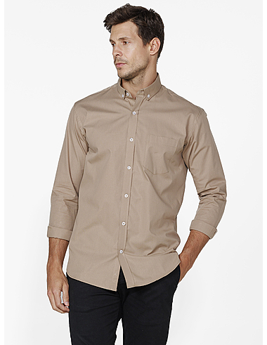 imagem de Camisa Manga Longa Grid Kaki/Marrom