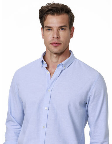 imagem de Camisa Manga Longa Linho Brisa Azul Claro