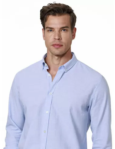 imagem de Camisa Manga Longa Linho Brisa Azul Claro