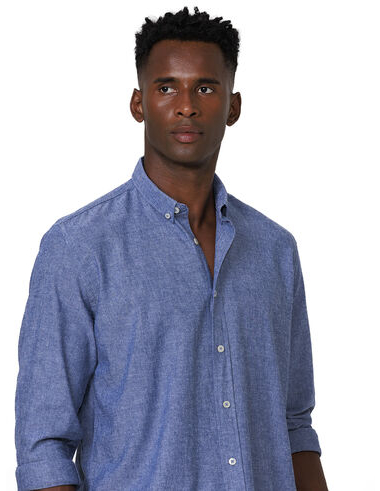 imagem de Camisa Manga Longa Linho Brisa Azul Jeans