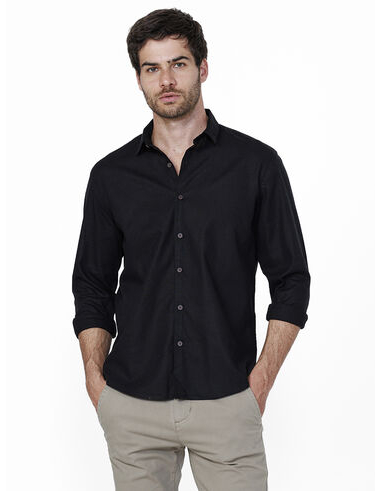 imagem de Camisa Manga Longa Linho Duna Preto