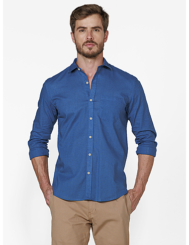 imagem de Camisa Manga Longa Linho Glasgow Indigo