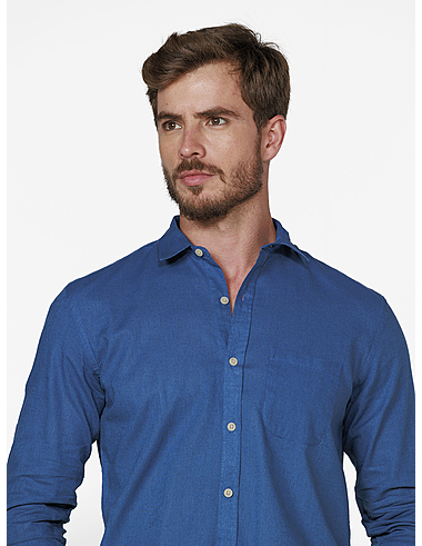 imagem de Camisa Manga Longa Linho Glasgow Indigo