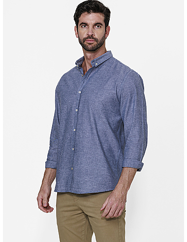 imagem de Camisa Manga Longa Linho Kiel  Azul