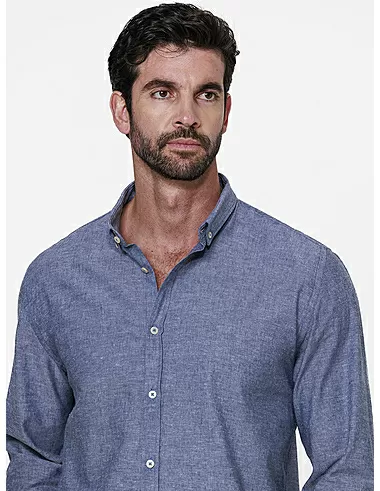 imagem de Camisa Manga Longa Linho Kiel  Azul