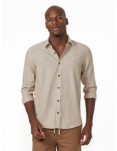 imagem de Camisa Manga Longa Linho Terrano  Caramelo