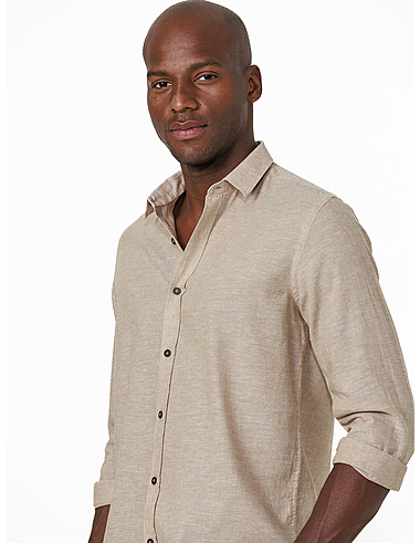 imagem de Camisa Manga Longa Linho Terrano  Caramelo