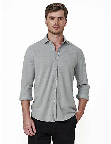 imagem de Camisa Manga Longa Malha Oxford Verde Oliva