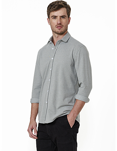 imagem de Camisa Manga Longa Malha Oxford Verde Oliva