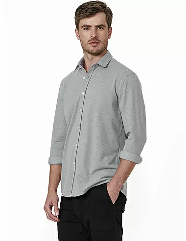 imagem de Camisa Manga Longa Malha Oxford Verde Oliva