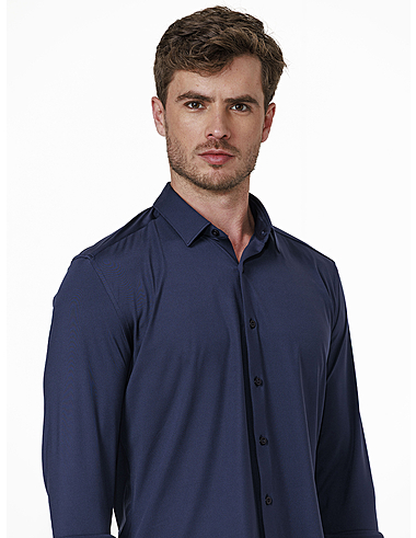 imagem de Camisa Manga Longa Malha Tech Azul Marinho